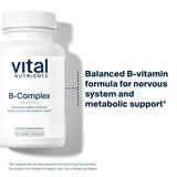 Vital Nutrients complexe B vegan boîte – dosage clair et confort d'utilisation.