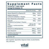 Vital Nutrients complexe B vegan gélules – soutien concentration et vitalité au quotidien.