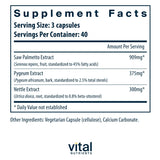 Vital Nutrients Complexe prostate palmier-nain-ortie-pygeum-capsules soutien potentiel