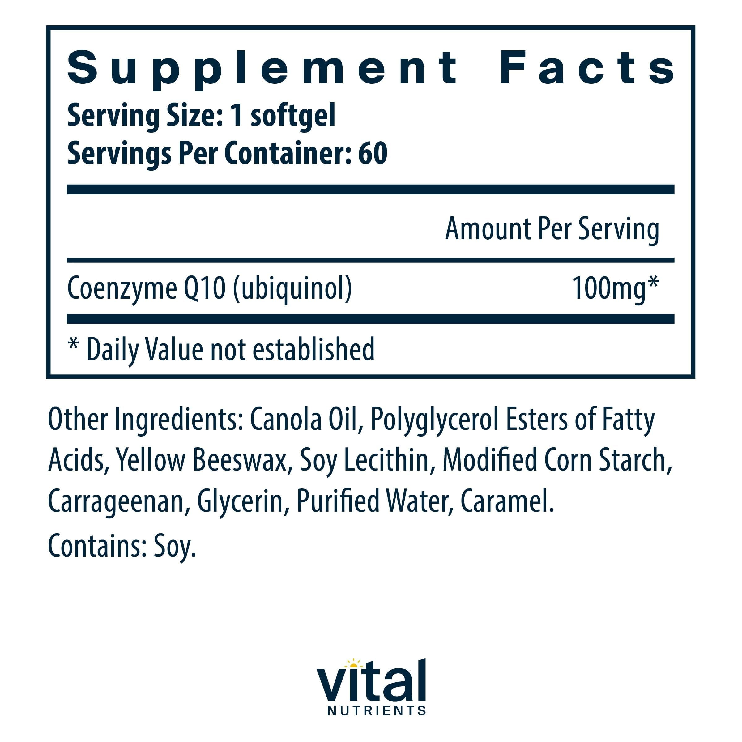 CoQ10 forme active Vital Nutrients — meilleure absorption possible.