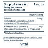 Vital Nutrients Curcumin Extract 700mg - Capsules: absorption renforcée et dosage commode.