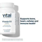 Étiquette Vital Nutrients D3 2000 UI affichant dosage clair.