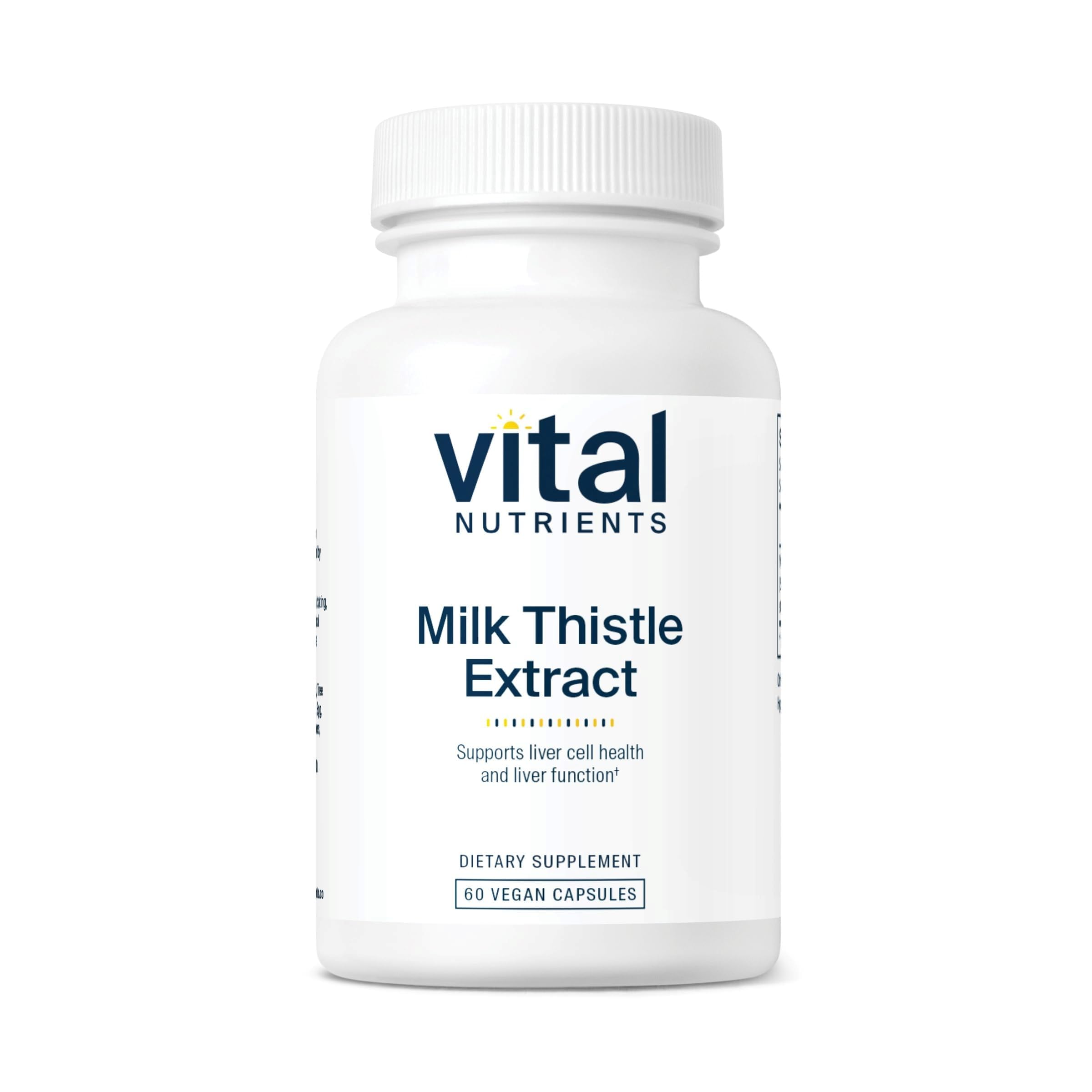 Vital Nutrients Extrait de chardon-Marie – bouteille de 60 capsules pour soutenir les fonctions hépatiques.