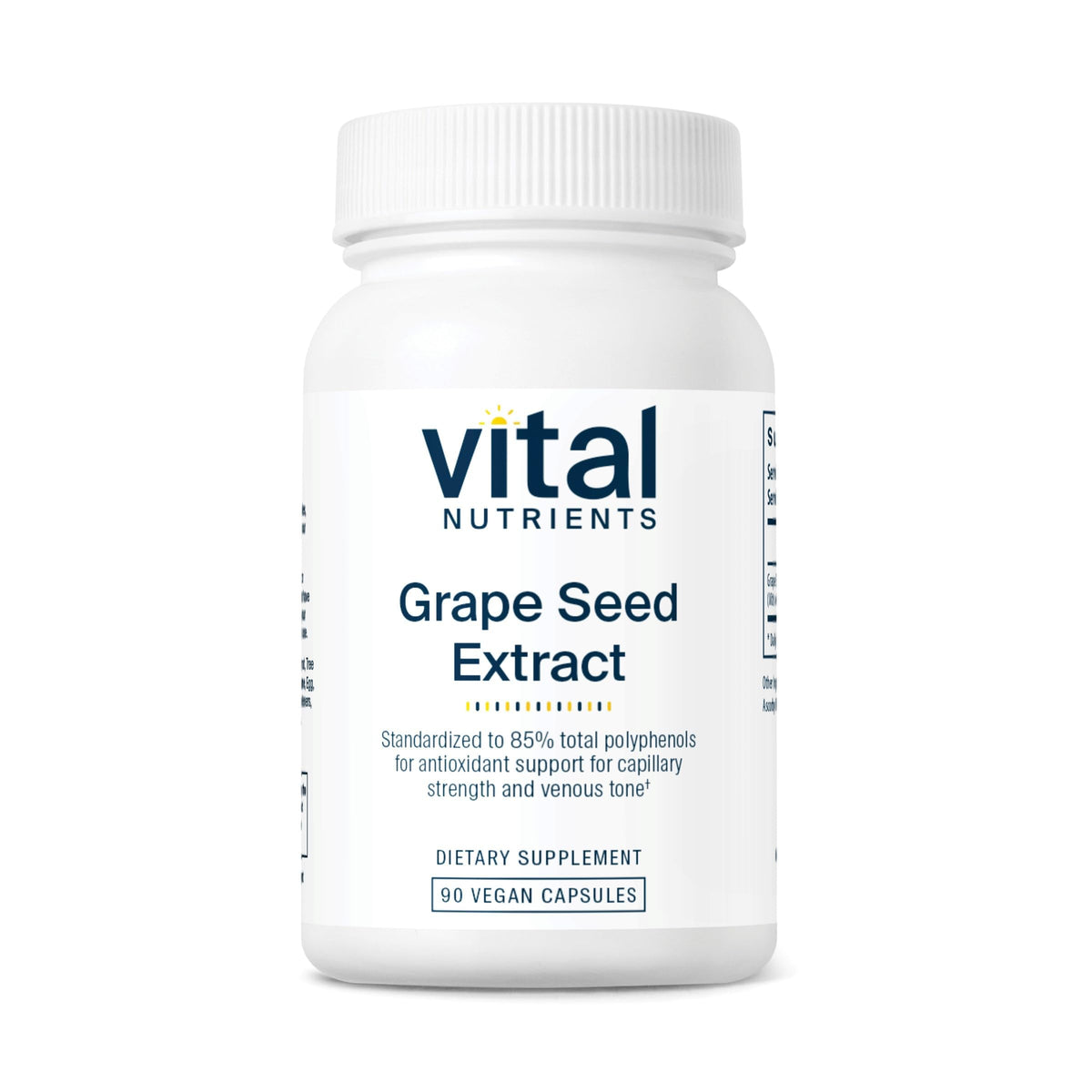 Vital Nutrients Extrait pépins raisin 100 mg en capsule, soutien capillaires