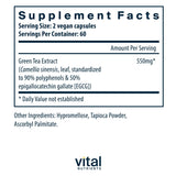 Vital Nutrients Extrait de thé vert – capsules individuelles, facile à prendre au quotidien.