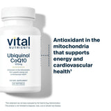 Gélules végétariennes sans gluten Vital Nutrients CoQ10 — format hypoallergénique.