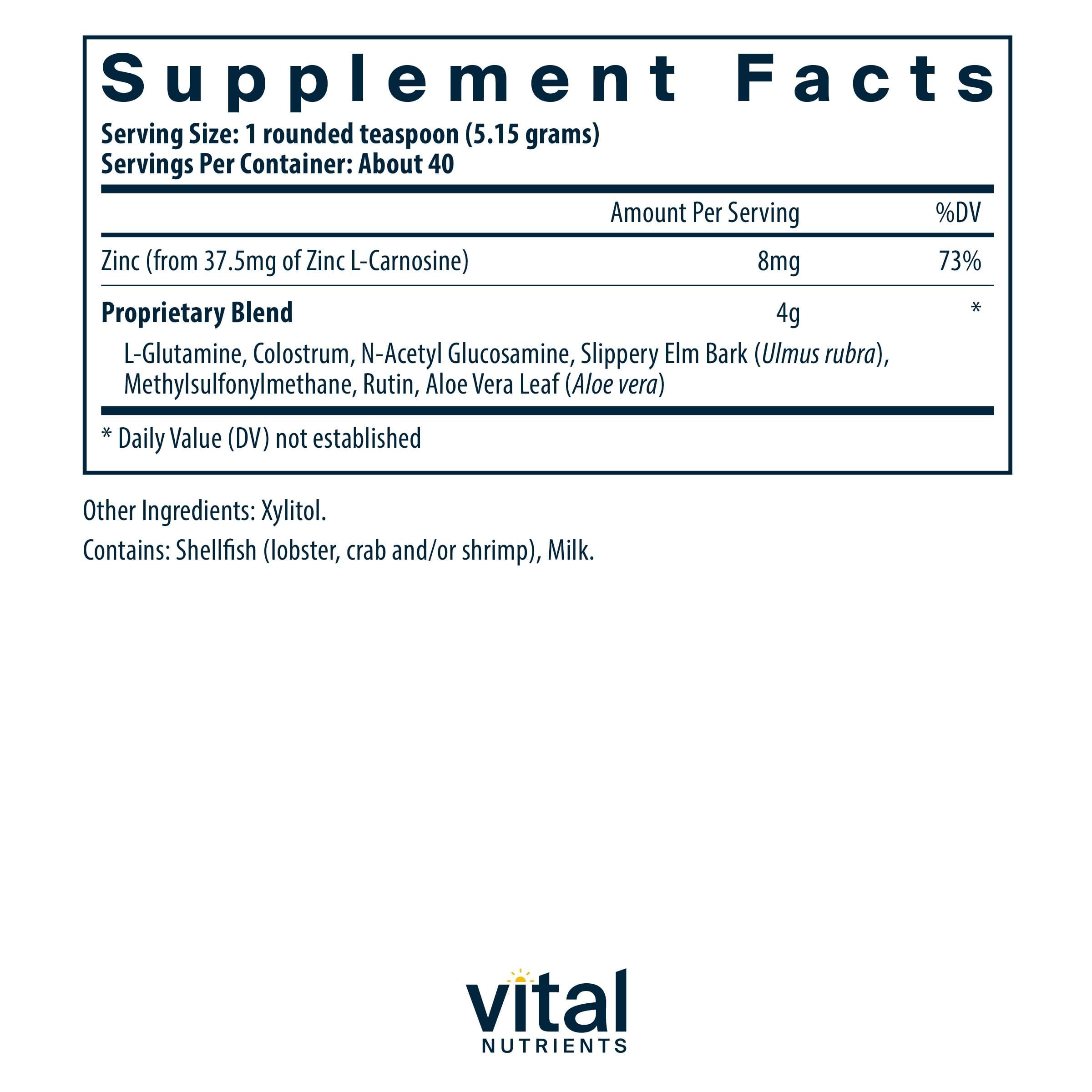 Vital Nutrients GI Repair, cuillere-doseuse, dose précise pour soutenir la santé digestive