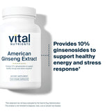 Vital Nutrients Ginseng Américain – formule végan et hypoallergénique pour la routine.