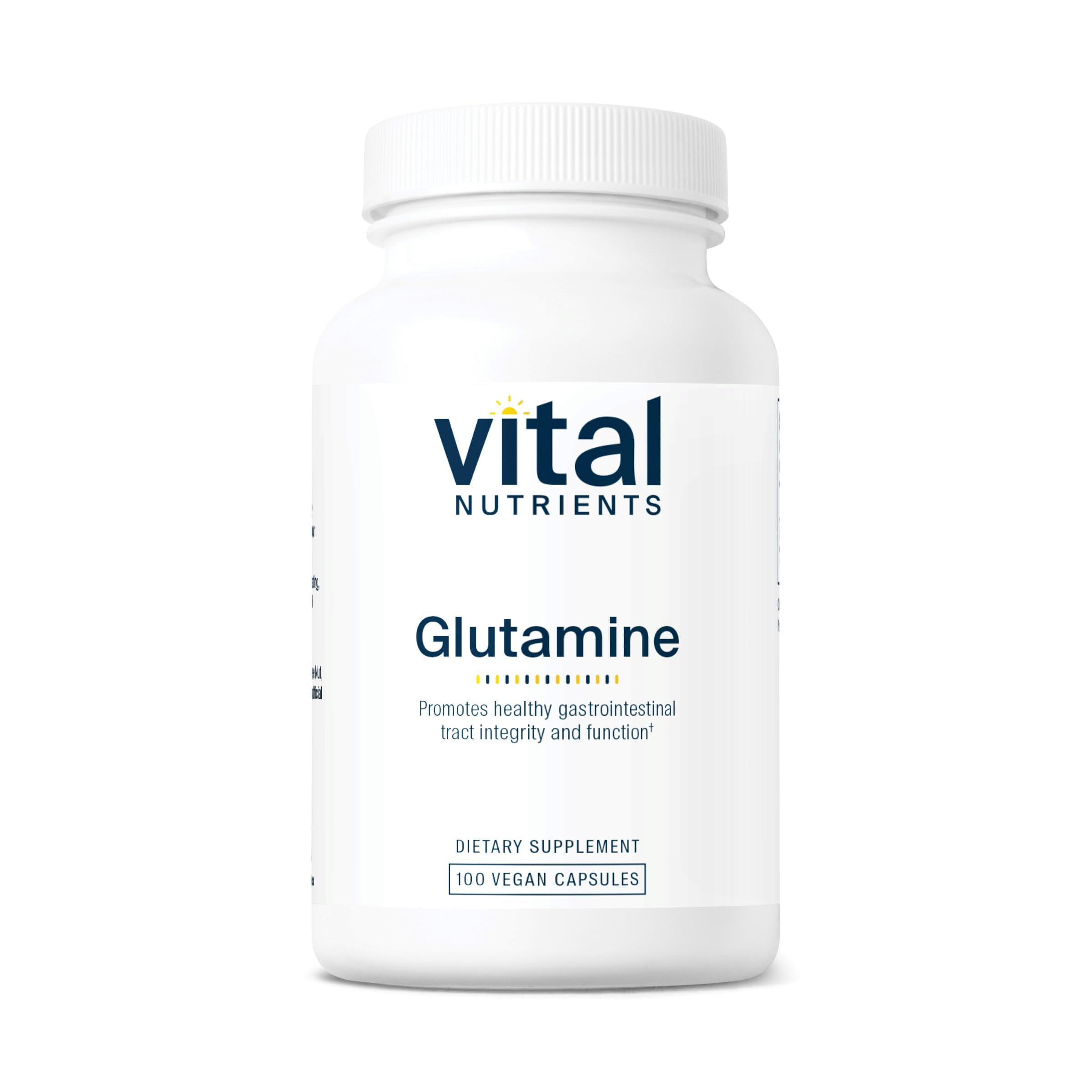 Vital Nutrients Glutamine dans une bouteille de 90 capsules, soutien digestif potentiel
