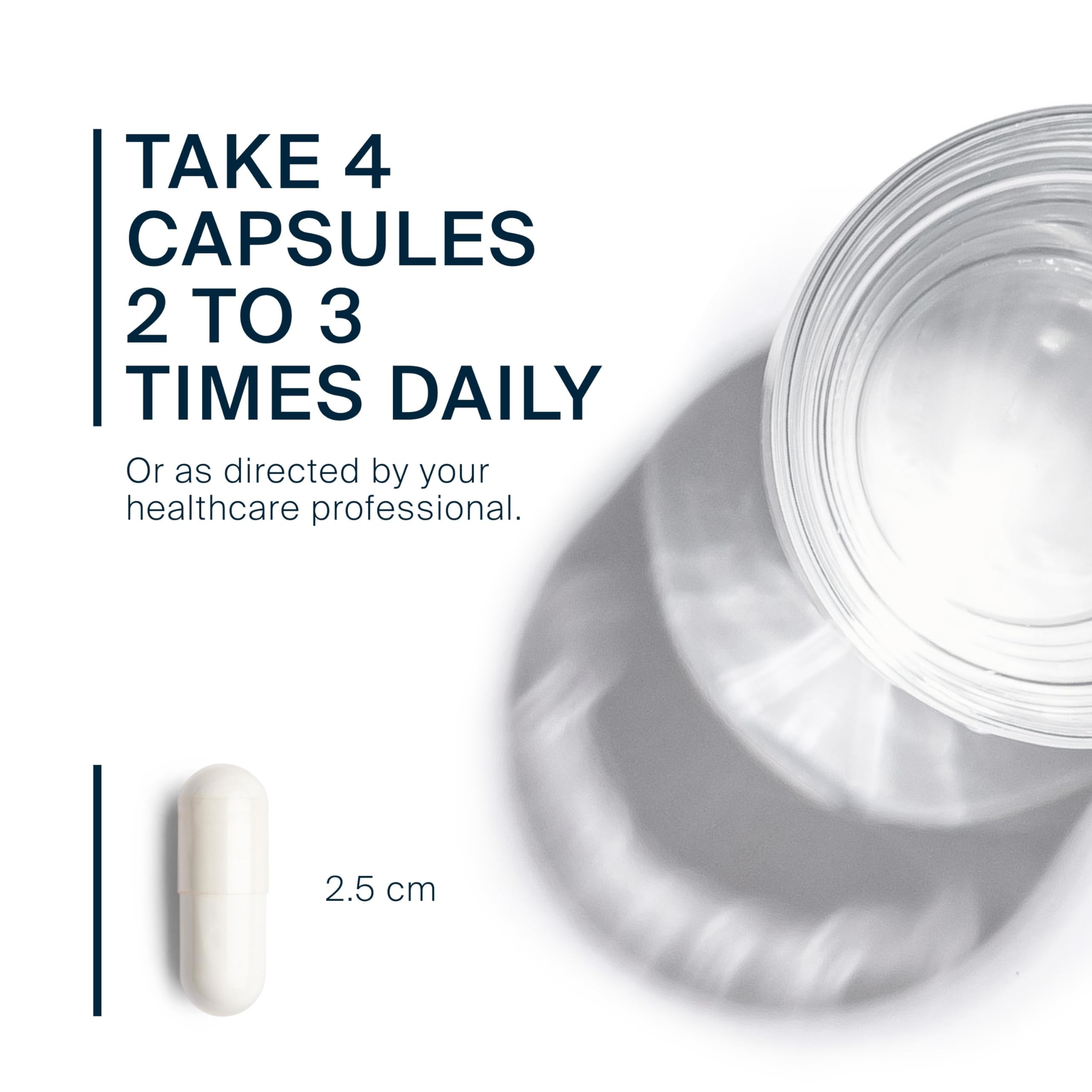 Vital Nutrients Glutamine montrant des capsules faciles à prendre au quotidien