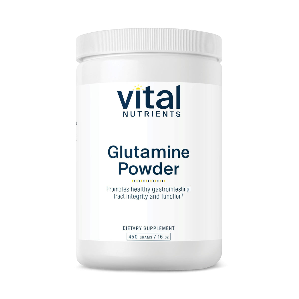 Vital Nutrients Glutamine Poudre: bouteille visible et soutien potentiel du tractus gastro-intestinal