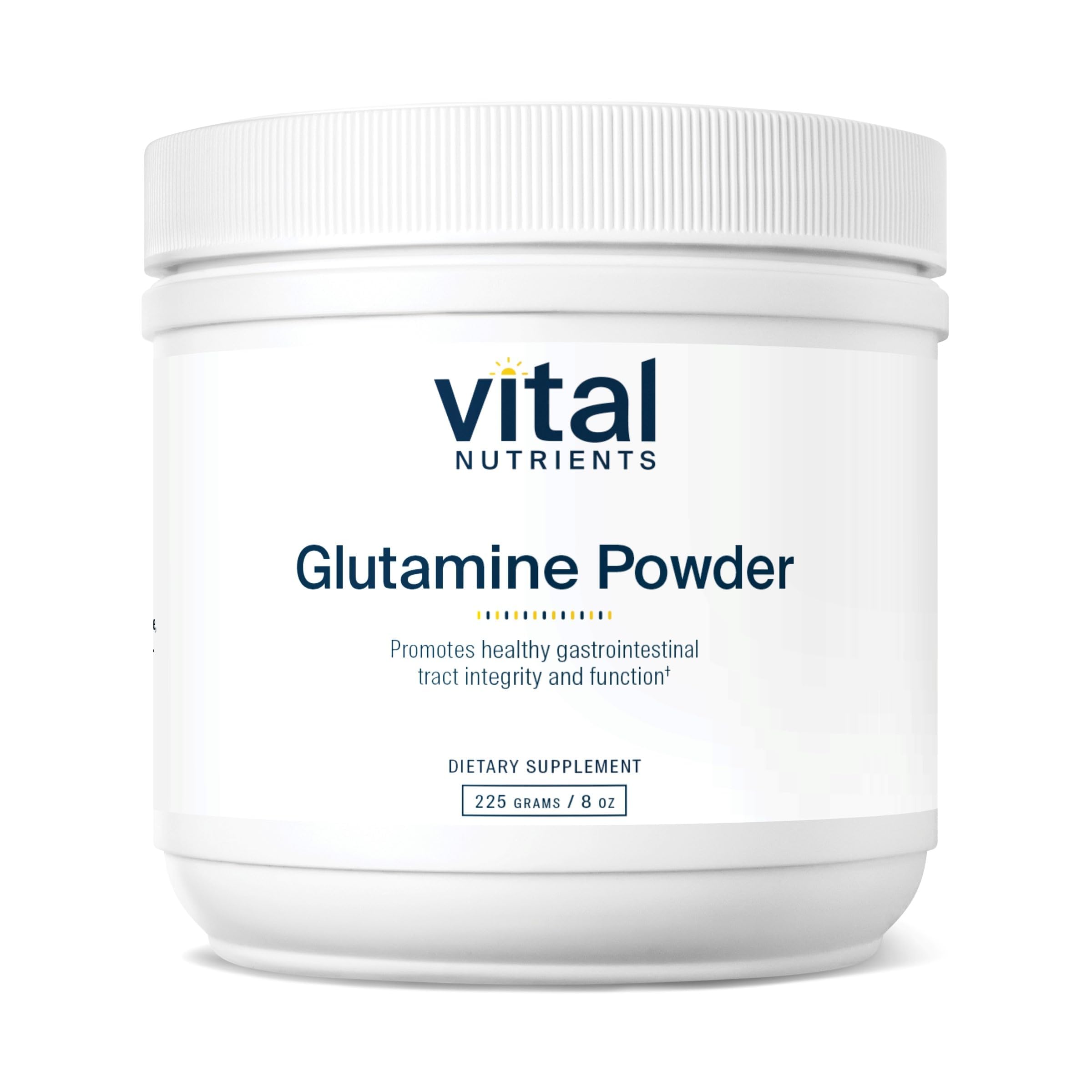 Vital Nutrients Glutamine Poudre – dose: soutient le tractus digestif et l'énergie intestinale.