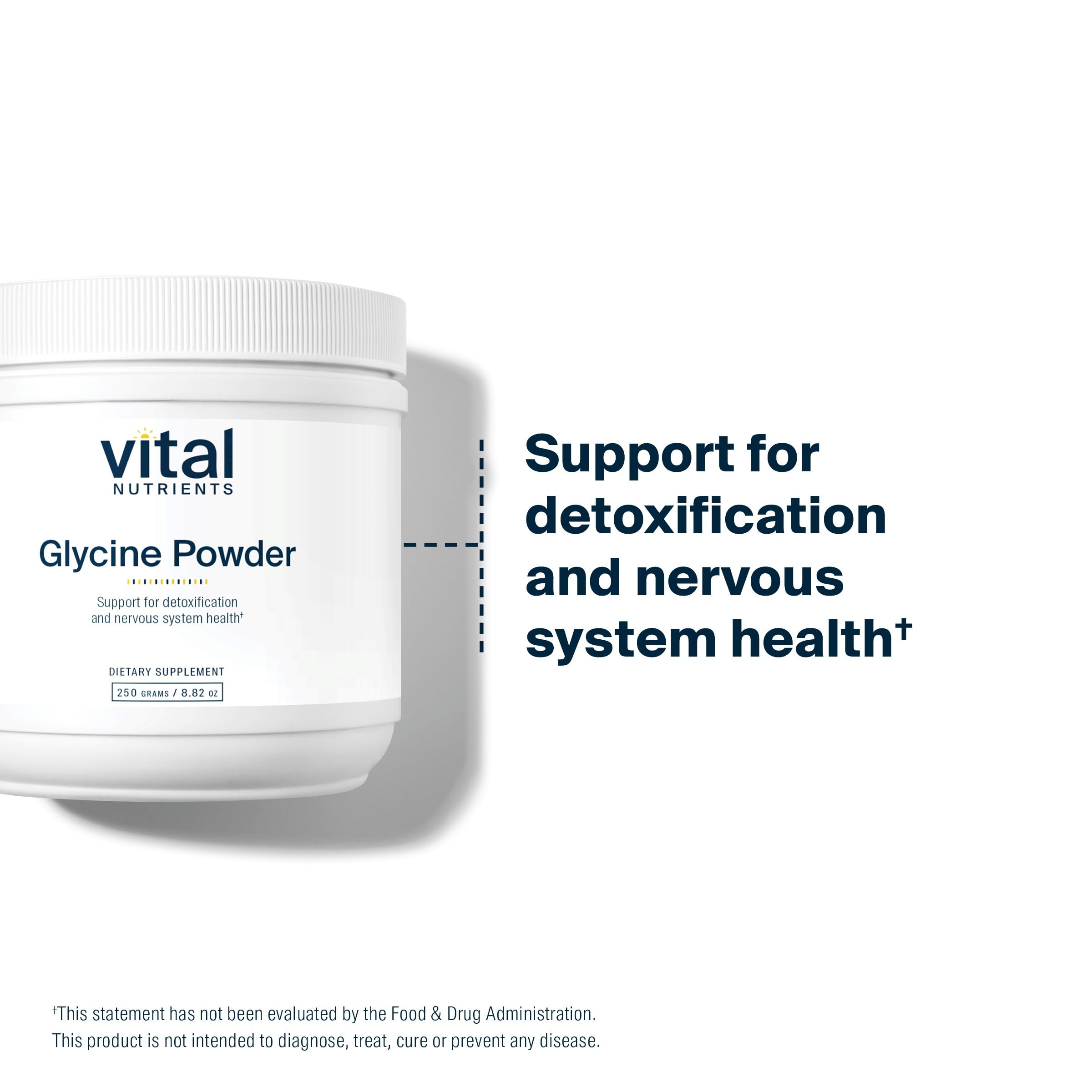 Vital Nutrients Glycine Poudre - Poudre fine et facile à mélanger dans vos boissons