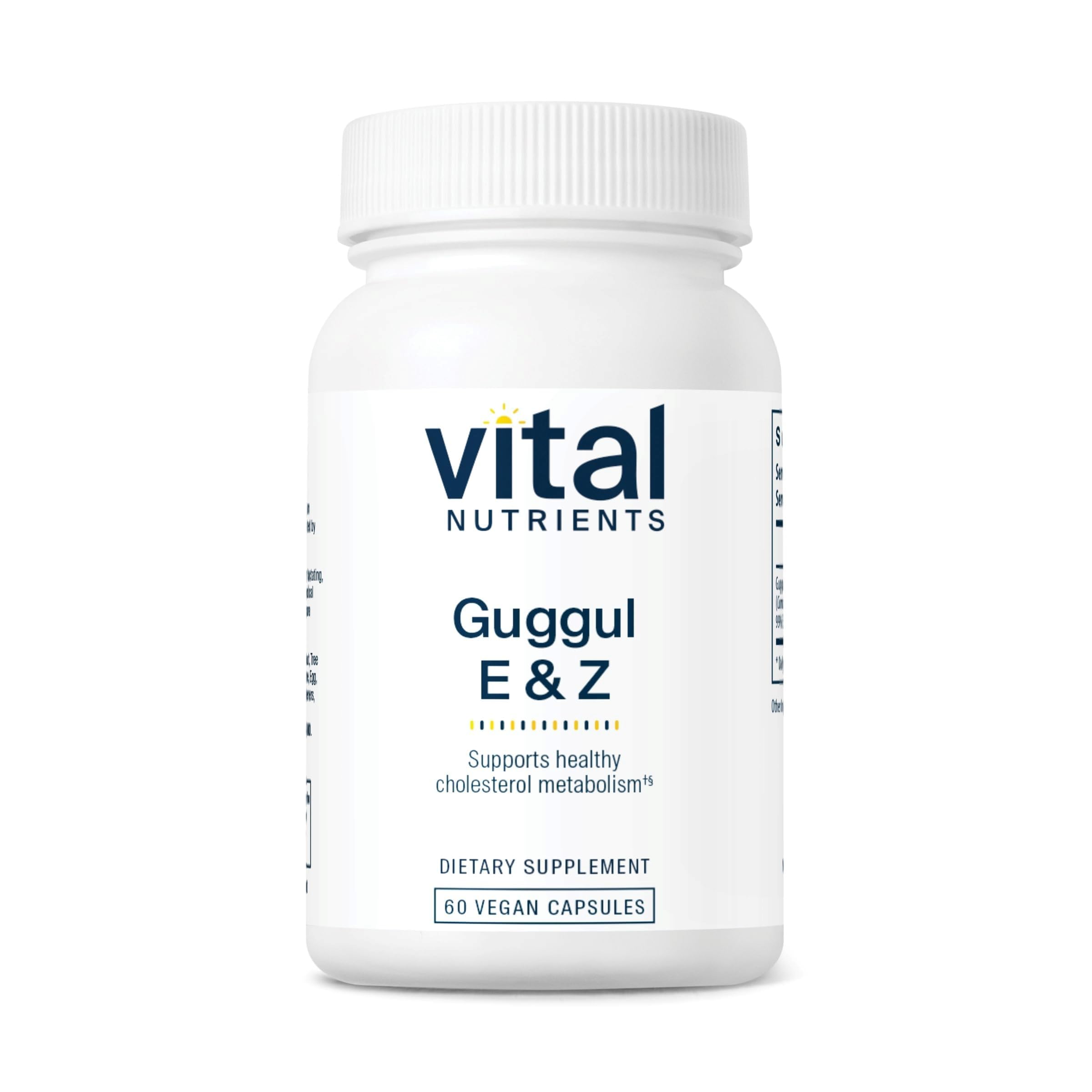Vital Nutrients Guggul E Z, flacon, soutien possible au cholestérol sain.