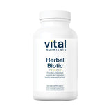 Vital Nutrients Herbal Biotic – bouteille illustrant le soutien immunitaire naturel et l'antioxydant.
