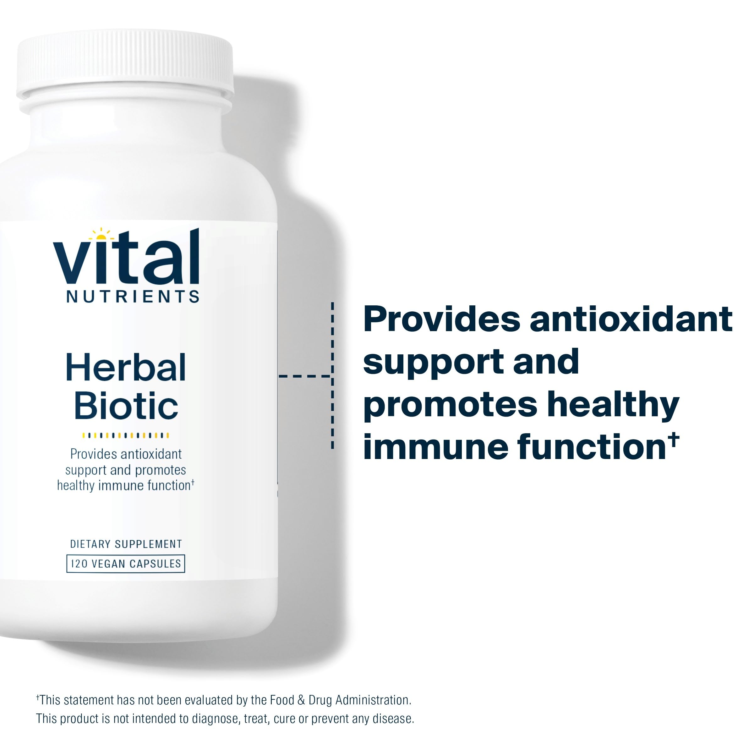 Vital Nutrients Herbal Biotic – gros plan sur les gélules et leur qualité.