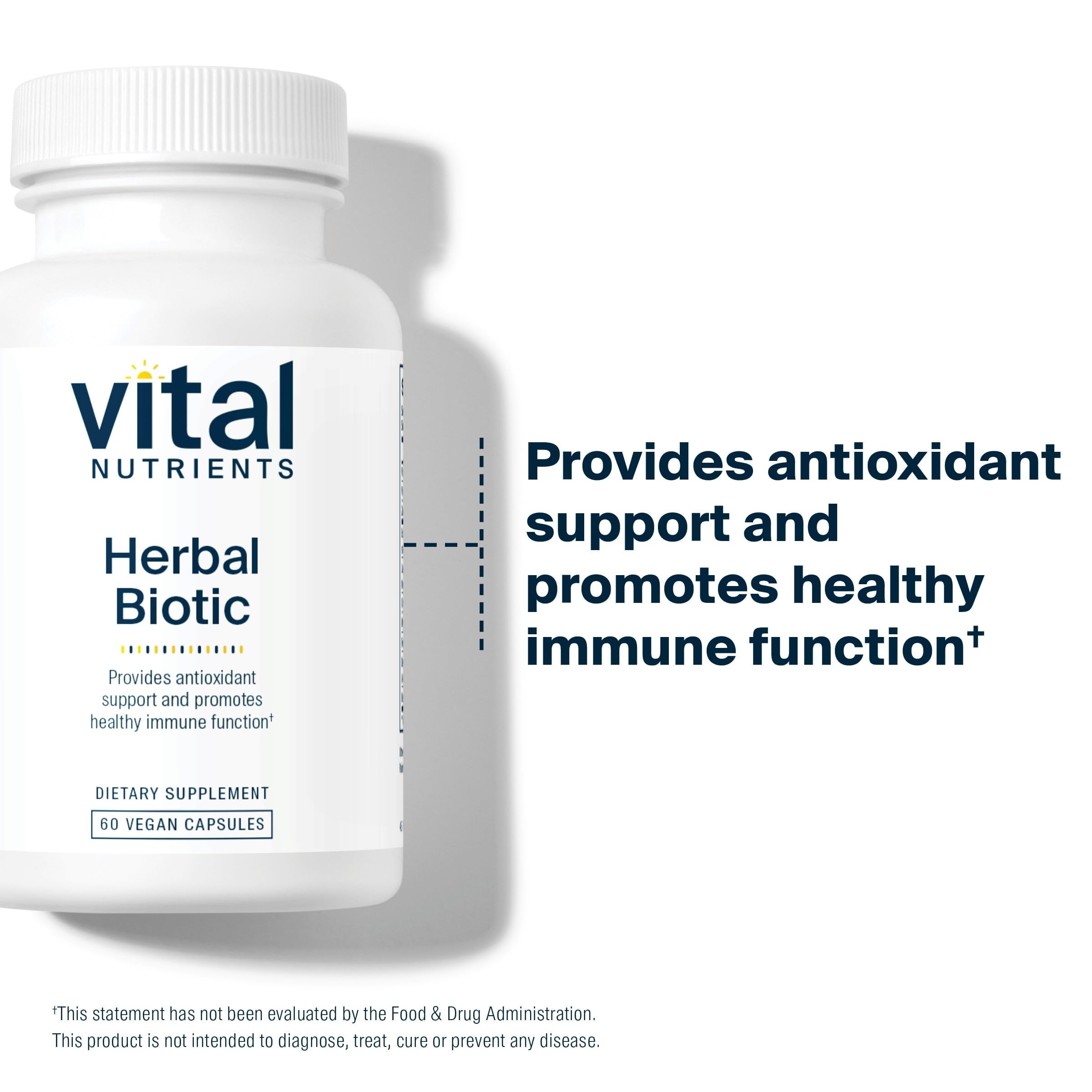Vital Nutrients Herbal Biotic fiche d'ingrédients détaillée pour comprendre les composants.
