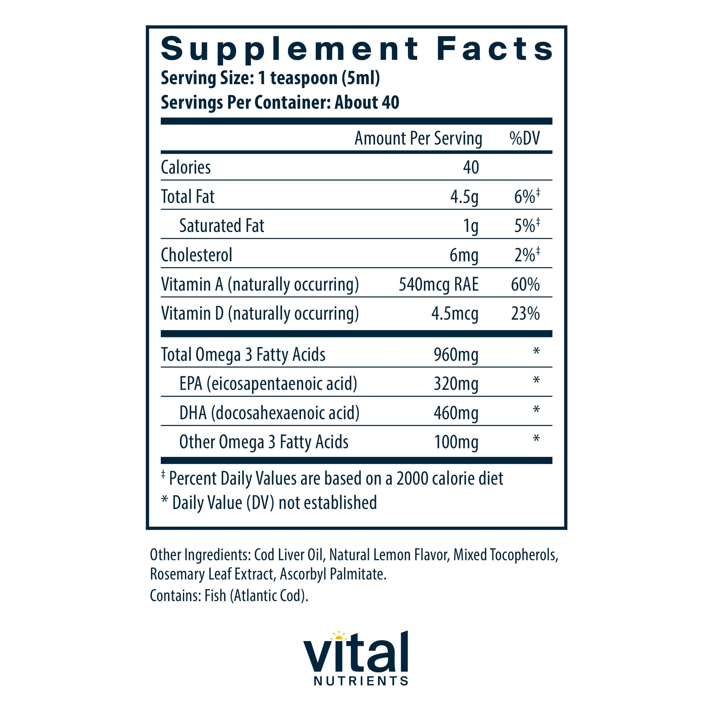 Vital Nutrients – étiquette en détail montrant pureté et traçabilité.