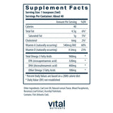 Vital Nutrients – étiquette en détail montrant pureté et traçabilité.