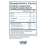Vital Nutrients huile poisson liquide des profondeurs marines avec arôme citron naturel.