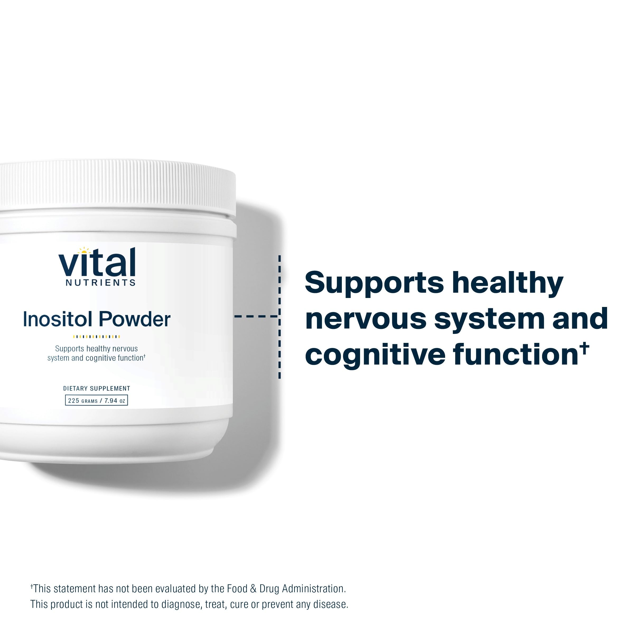 Vital Nutrients Inositol Poudre - format pratique: 56 portions pour l'usage régulier.