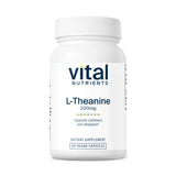 Vital Nutrients L-Theanine 200mg - bouteille pratique pour usage quotidien et détente