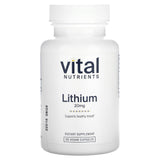 Vital Nutrients Lithium Orotate – bouteille 20 mg, soutien de l'humeur et concentration.