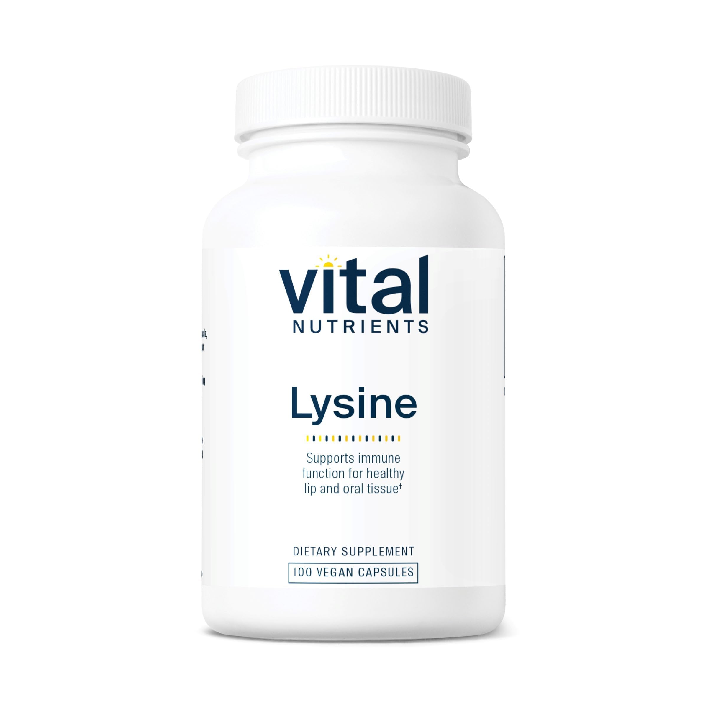 Vital Nutrients Lysine, bouteille, soutien des tissus buccaux et muqueux