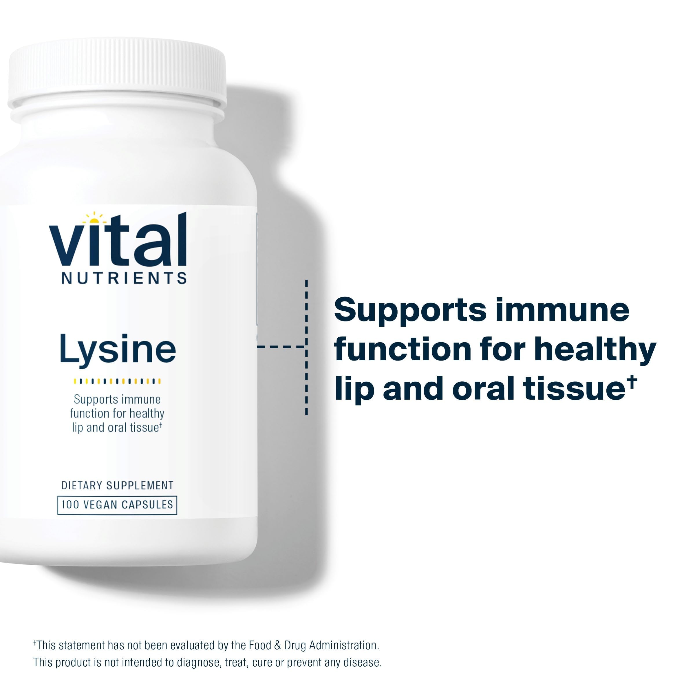 Vital Nutrients Lysine, soutien potentiel des lèvres et gencives