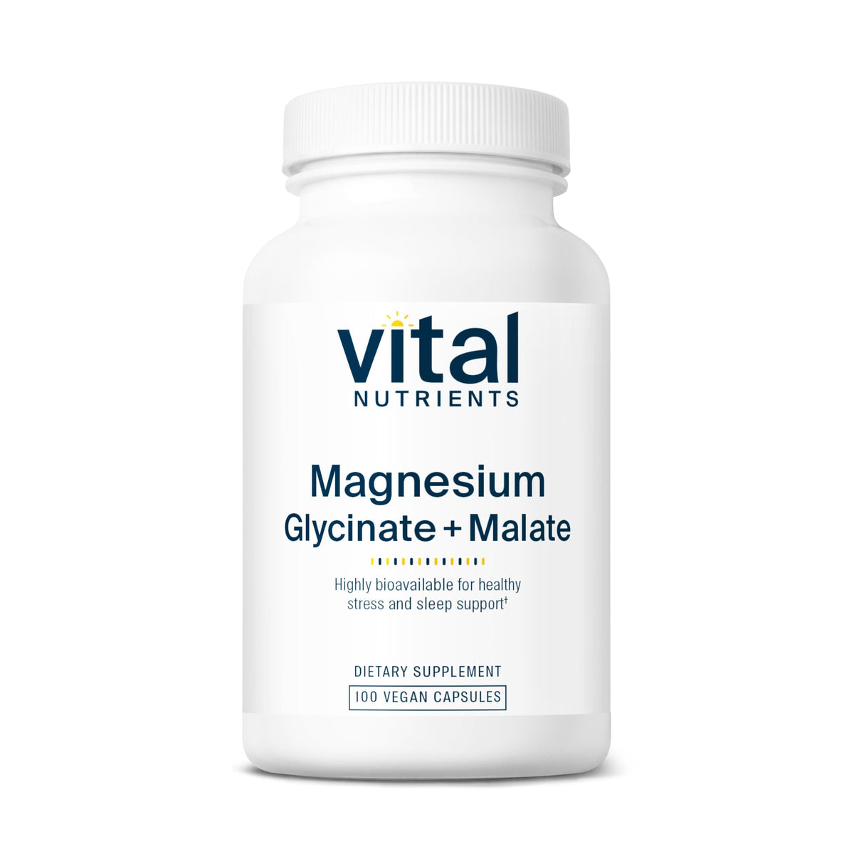 Vital Nutrients Magnésium Glycinate Malate – bouteille-capules, soutien relaxation et récupération musculaire