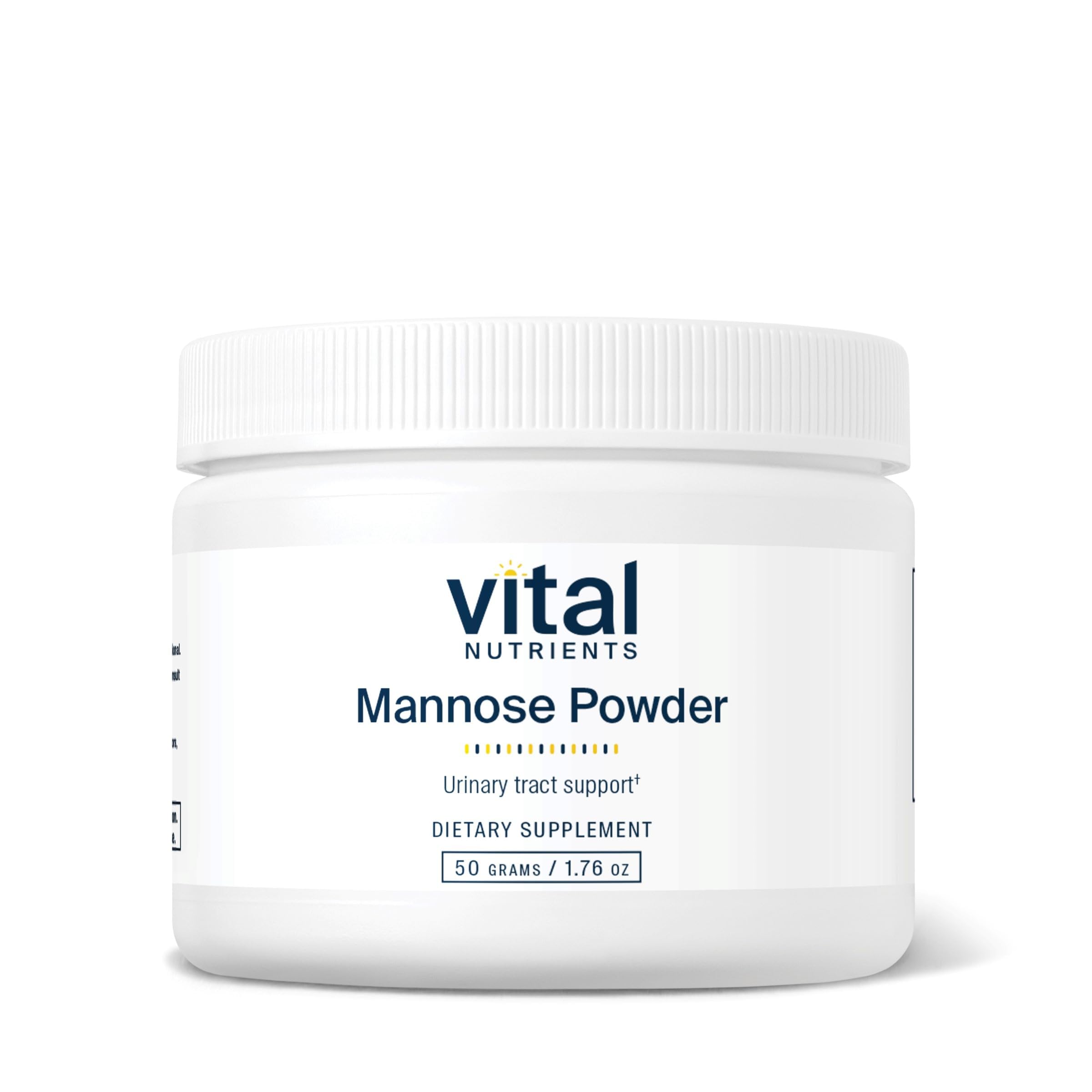 Vital Nutrients Mannose Poudre — Bouteille pratique pour usage quotidien et vegan.