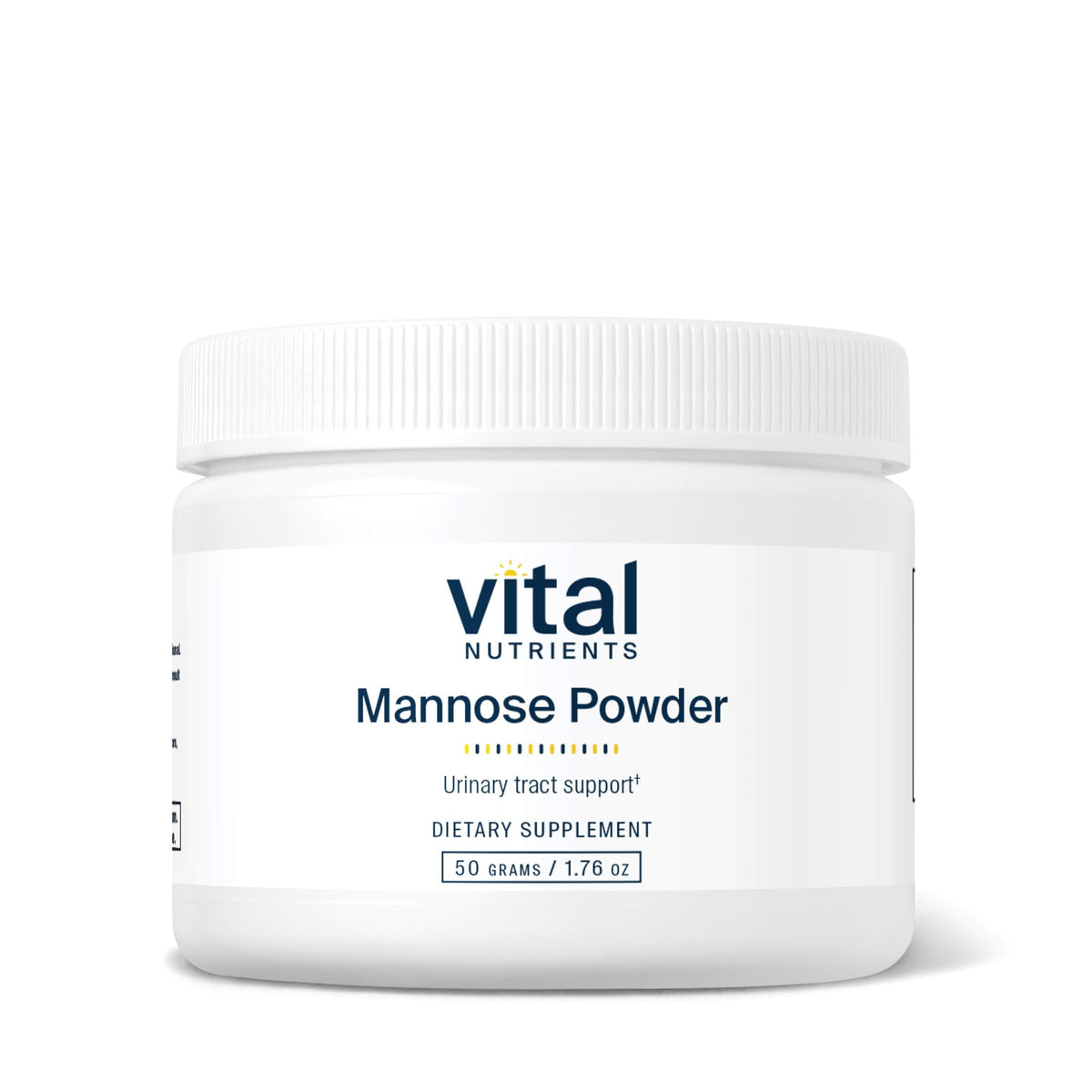 Vital Nutrients Mannose Poudre — Bouteille pratique pour usage quotidien et vegan.