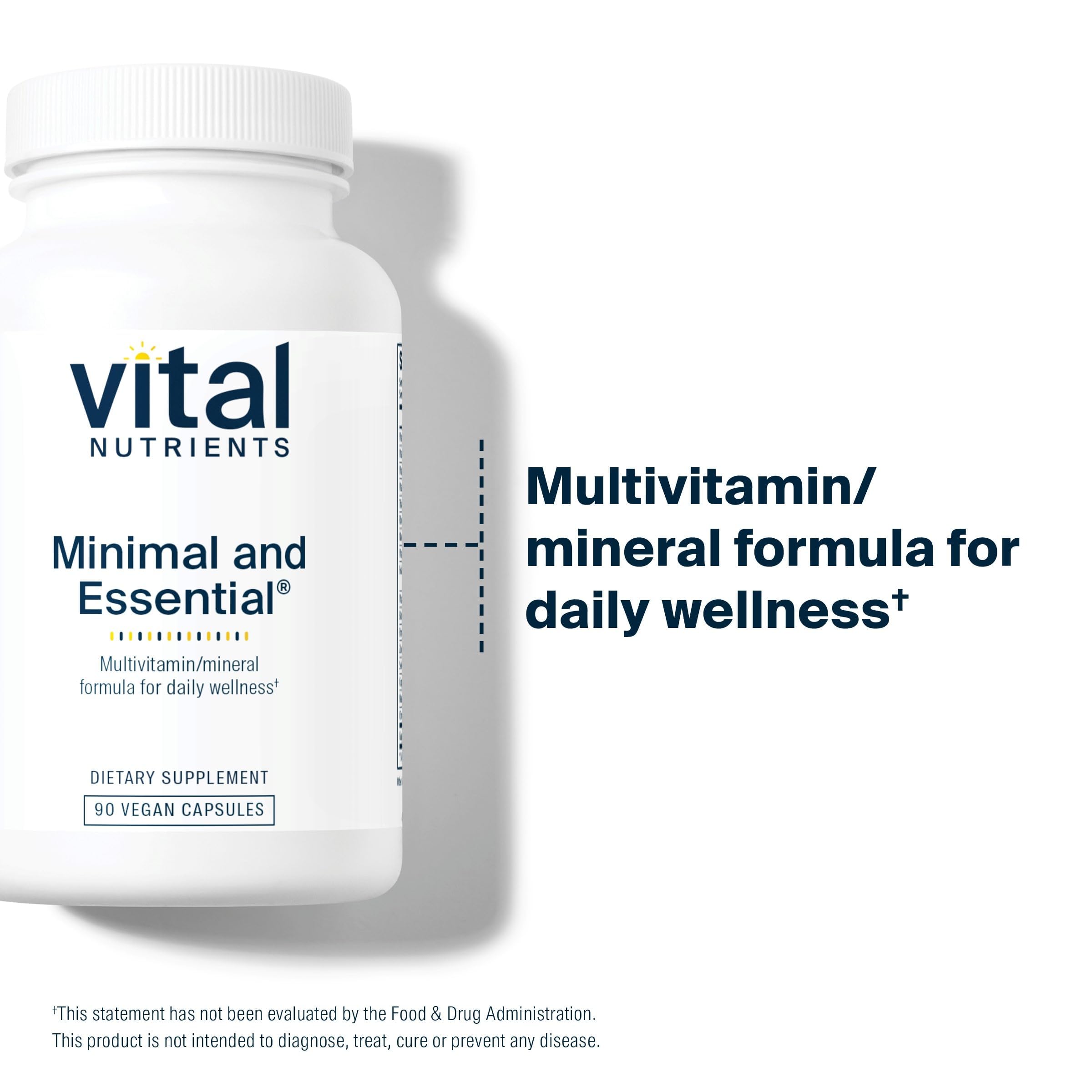 Vital Nutrients Minimal Essential Sans-Fer : formule végétarienne sans fer adaptée aux besoins.