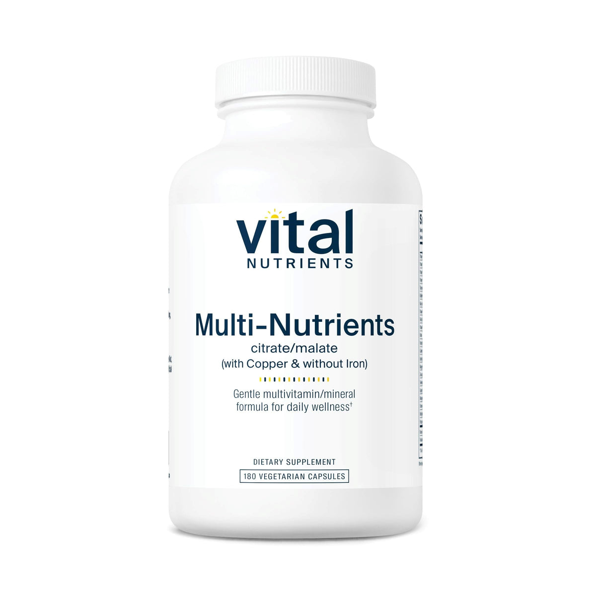 Vital Nutrients Multi-Nutrients 2 — bouteille et étiquette, soutien nutritionnel quotidien possible.