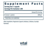 Vital Nutrients NAC 600mg – gélules pratiques pour l’immunité et la détox naturelle.