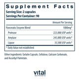 Vital Nutrients Pancréatiques : dose quotidienne pour soutenir digestion et absorption des graisses.