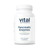 Vital Nutrients Pancréatiques Enzymes: bouteille visible pour soutenir la digestion après le repas.
