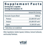 Capsules Vital Nutrients Pancréatiques prêtes à avaler pour une digestion efficace.