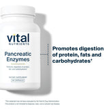 Étiquette Vital Nutrients Pancréatiques affichant les ingrédients et usages recommandés.