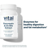Vital Nutrients Pancrétine et Bile Ox - capsules digestives adaptées après repas