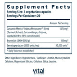 Vital Nutrients Phyto-Curcumin, capsules en gros plan, absorption améliorée grâce au phytosome.
