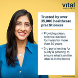Emballage avec certification laboratoire indépendant garantissant la pureté.
