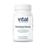 Vital Nutrients Rhodiola Rosea, bouteille de capsules pour énergie durable et clarté mentale.