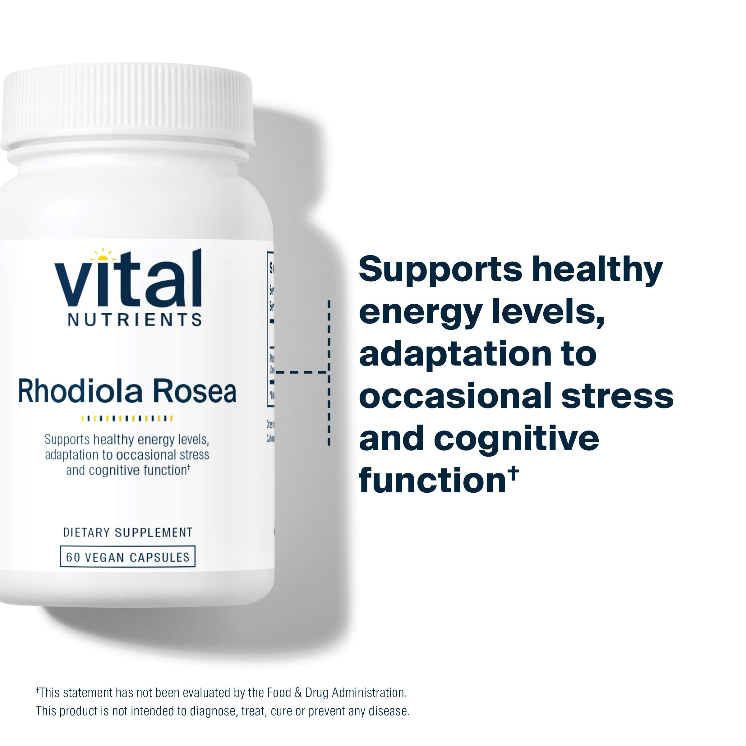 Vital Nutrients Rhodiola Rosea, utilisation quotidienne potentielle pour le bien‑être.