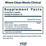 Gelules Vital Nutrients Saffron Extrait faciles à avaler pour un sommeil réparateur.