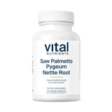 Vital Nutrients Saw Palmetto, bouteille de gélules, soutien possible de la fonction prostatique masculine.