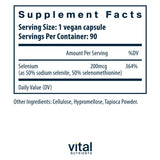 Vital Nutrients Sélénium: gélules végétariennes faciles à avaler dans la journée.