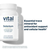 Vital Nutrients Sélénium: emballage végétalien et hypoallergénique.