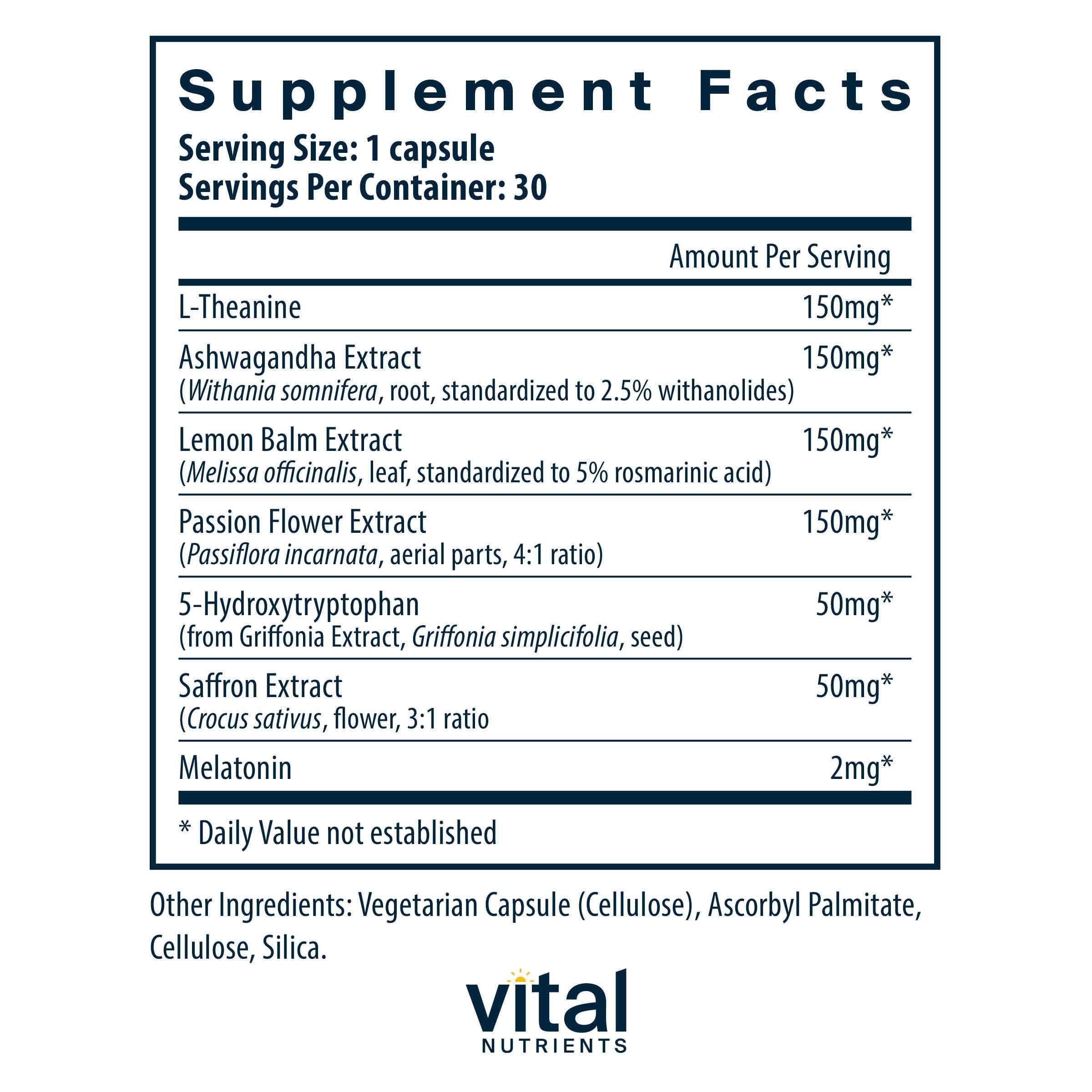 Vital Nutrients Sleep + Recover – gelules visibles, indiquant une utilisation pratique au quotidien.