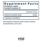 Vital Nutrients Strontium Citrate – comprimés faciles à intégrer dans votre routine santé.